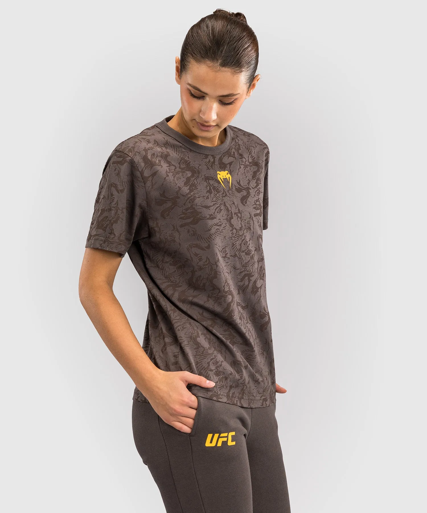 UFC Fusion by Venum Fight Week Women’s Short Sleeve Cotton T-Shirt - Earthen Brown