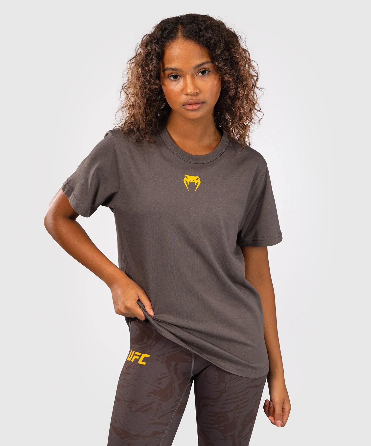 UFC Fusion by Venum Fight Week Women’s Short Sleeve Cotton T-Shirt - Solid Earthen Brown