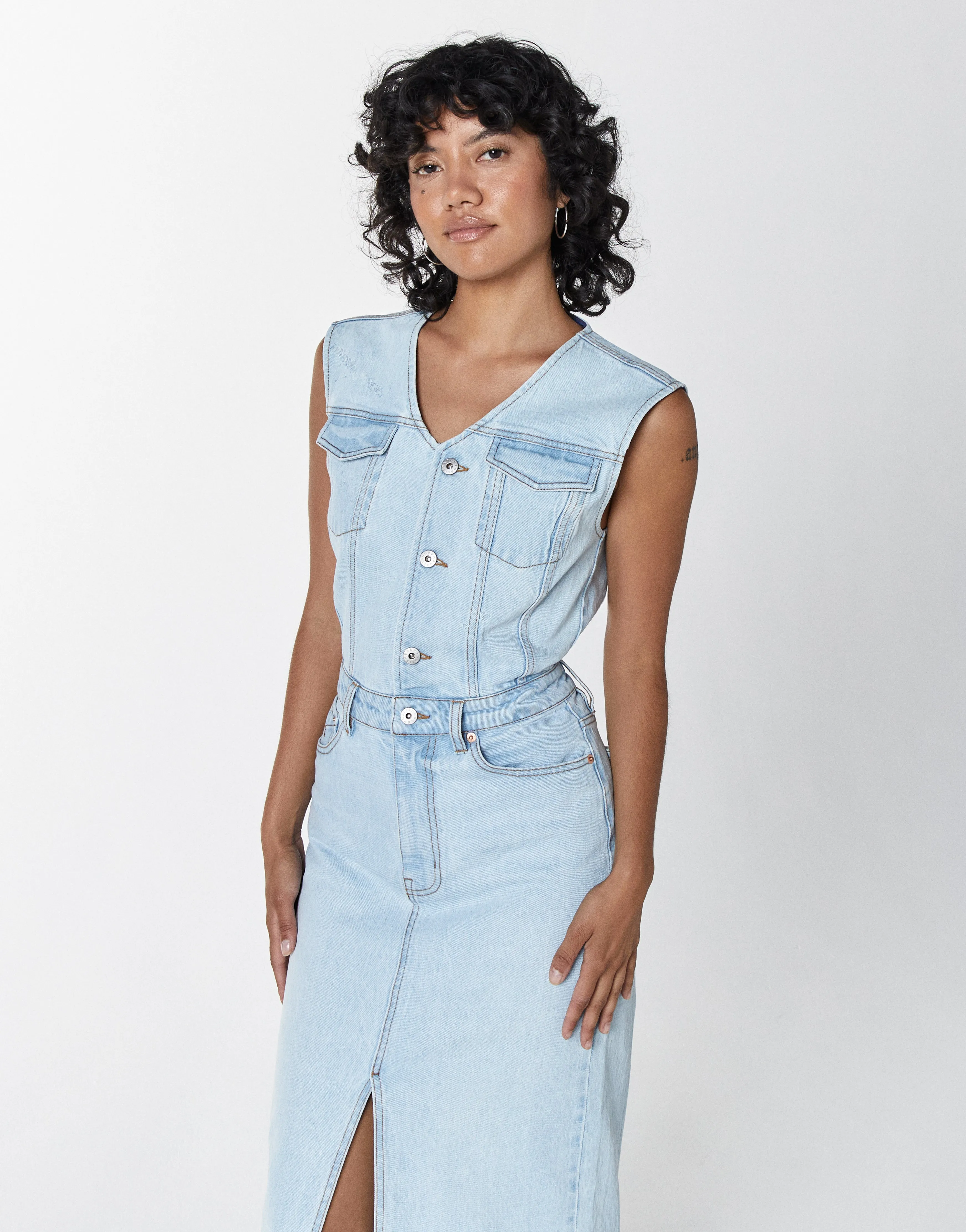 Unpublished Wyatt Fitted Trucker Style Dress in Twin Flame