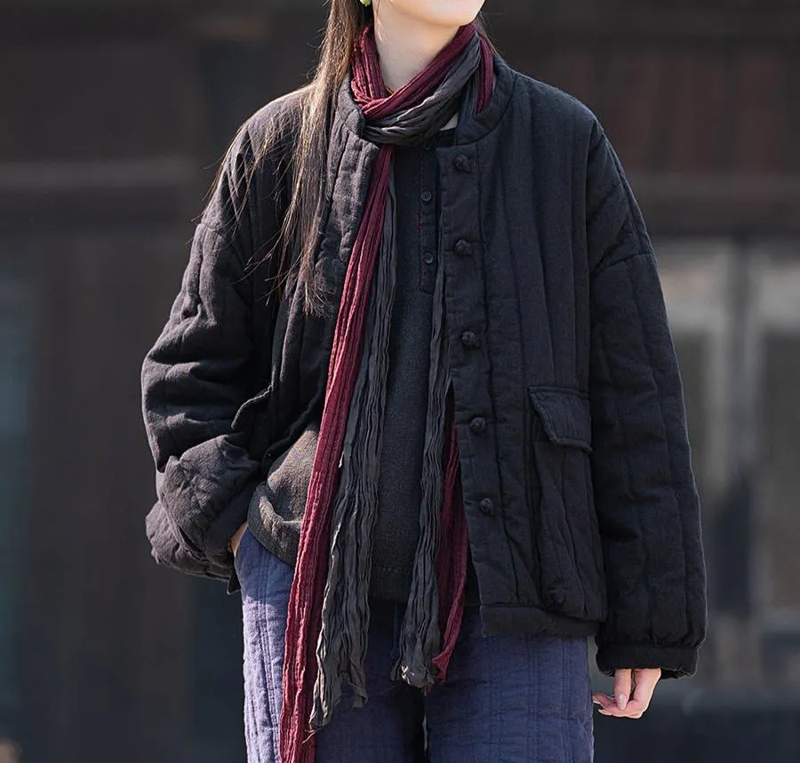 Warmth Color Block Large Pockets Coats for Women