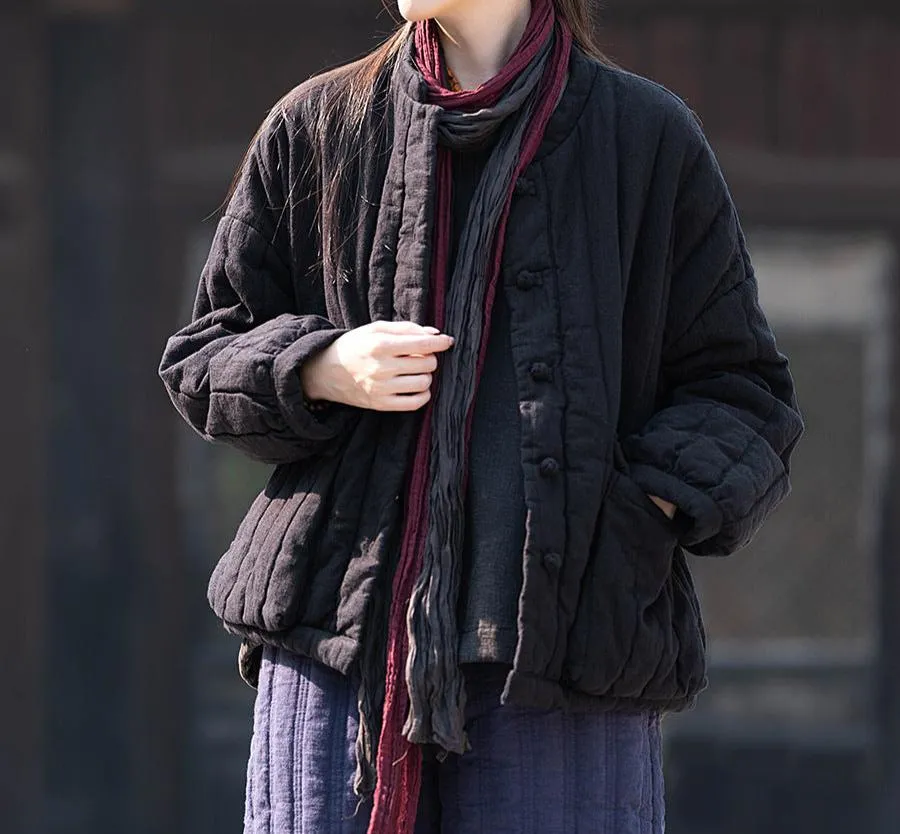Warmth Color Block Large Pockets Coats for Women