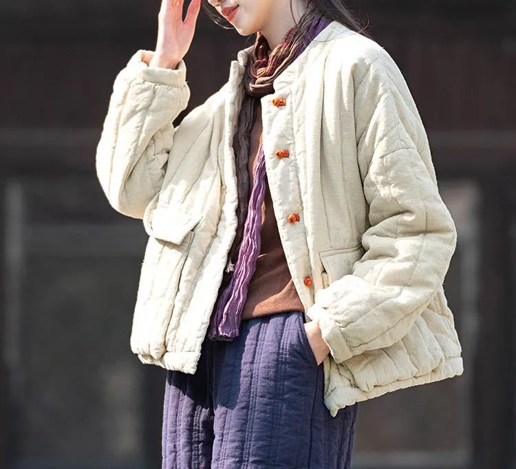 Warmth Color Block Large Pockets Coats for Women