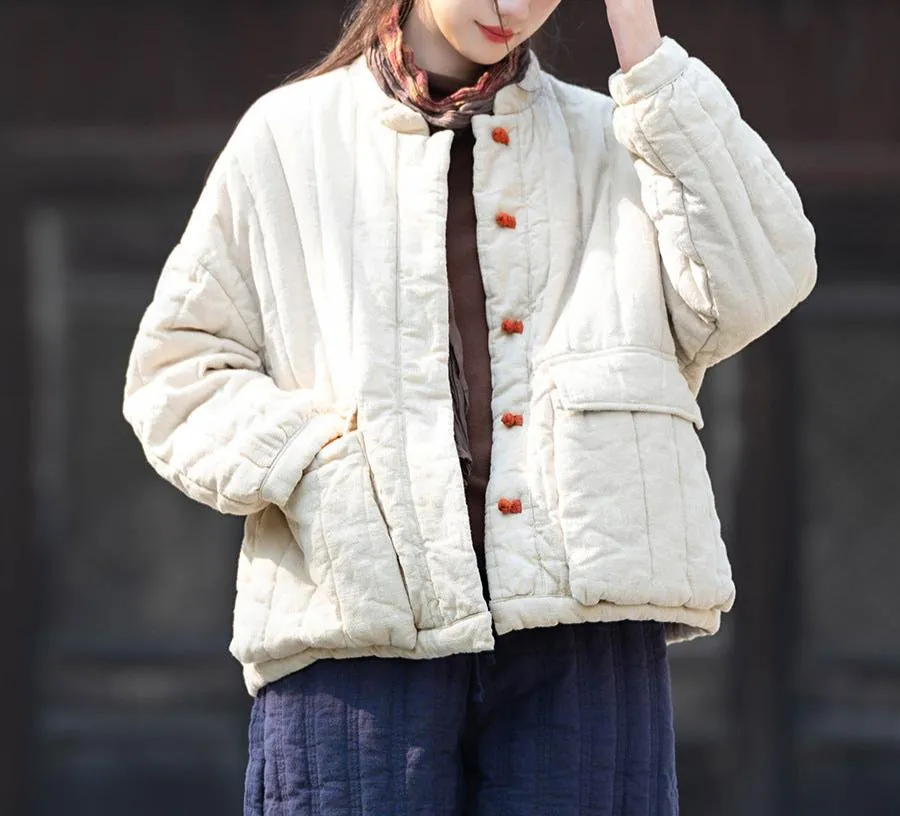 Warmth Color Block Large Pockets Coats for Women