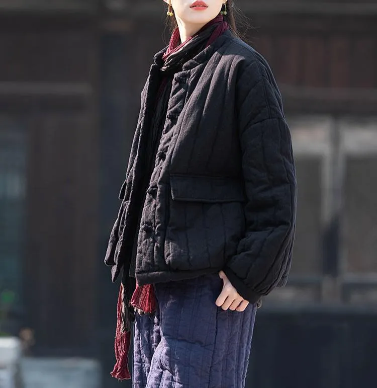 Warmth Color Block Large Pockets Coats for Women