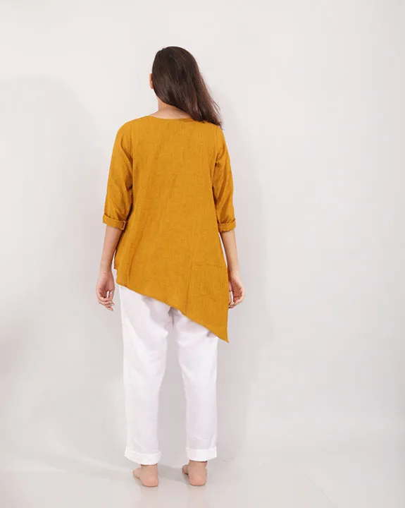 Yellow Asymmetric Women's Top