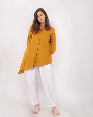 Yellow Asymmetric Women's Top
