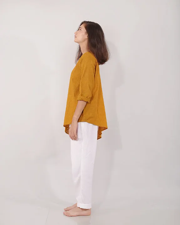 Yellow Asymmetric Women's Top