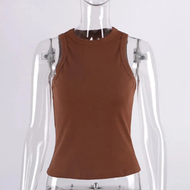 Yellow Casual Tank Top for Women - Sleeveless Ribbed Summer Vest
