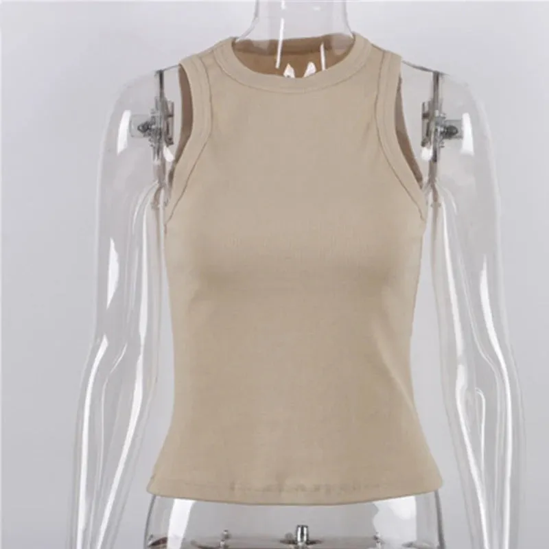 Yellow Casual Tank Top for Women - Sleeveless Ribbed Summer Vest