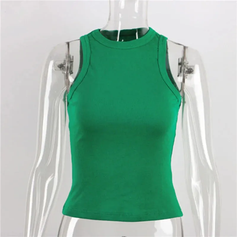Yellow Casual Tank Top for Women - Sleeveless Ribbed Summer Vest