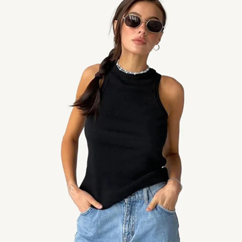 Yellow Casual Tank Top for Women - Sleeveless Ribbed Summer Vest