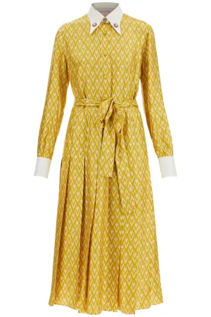 Zigzag Pattern Silk Dress