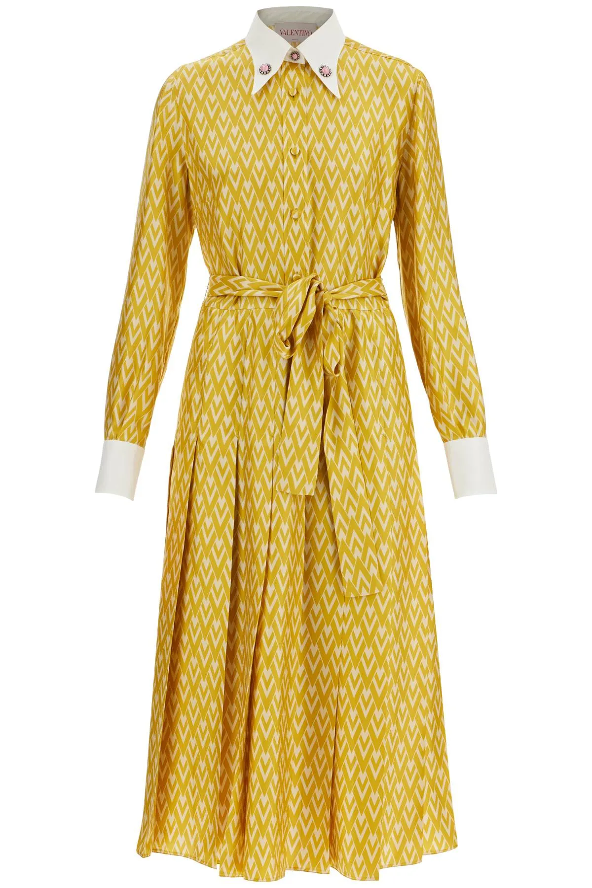 Zigzag Pattern Silk Dress