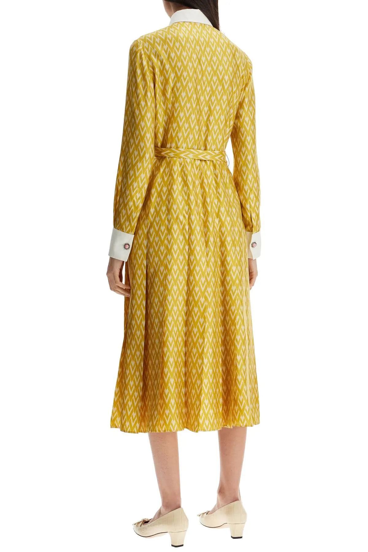 Zigzag Pattern Silk Dress